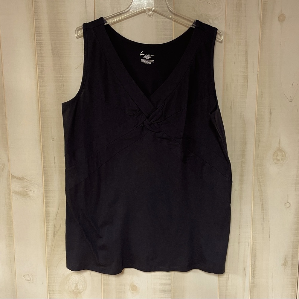 NWT Lane Bryant Active Black Cross Front Knotted Sleeveless Tank Sz 18/20